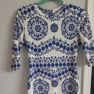 Midi bodycon dress with elbow length sleeves